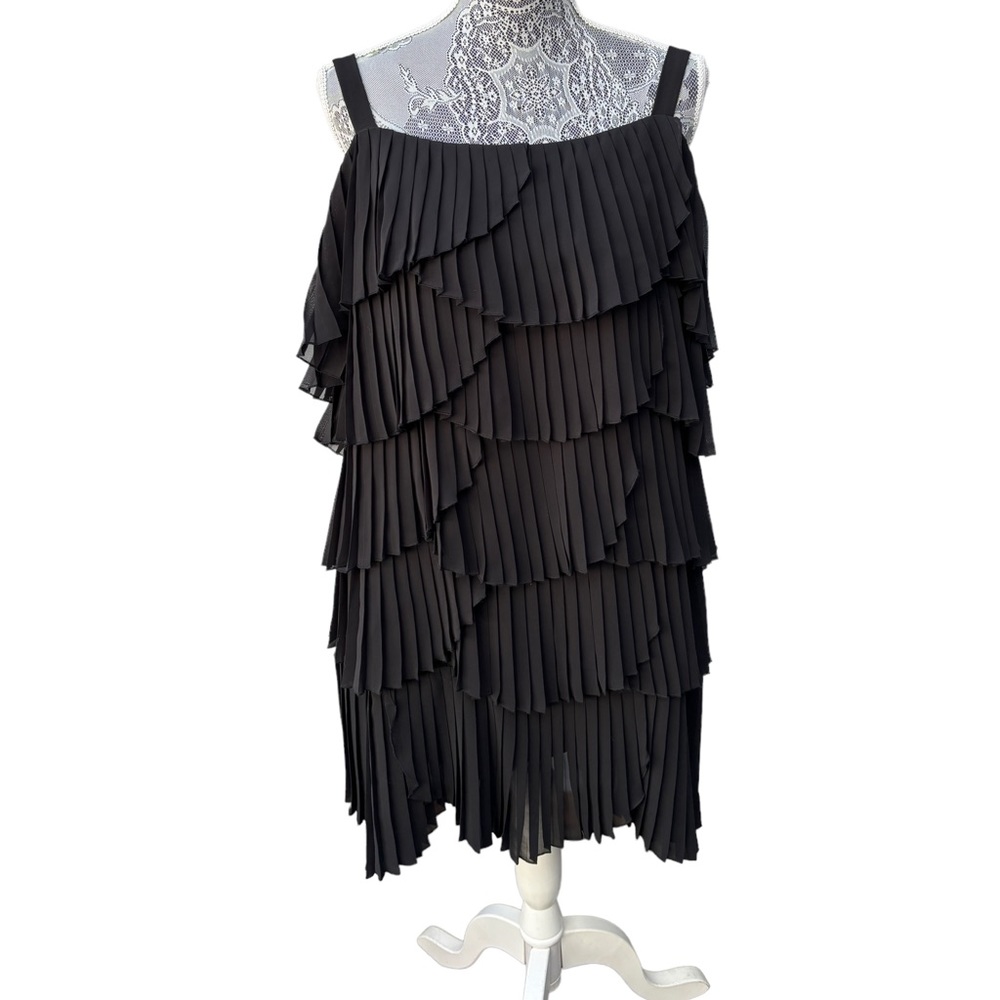 Monsoon UK Women’s 14 Black Layered Sleeveless Minidress, Little Black D…